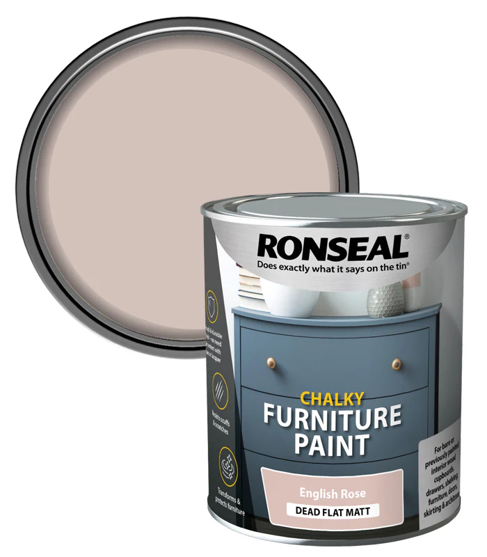 ronseal-chalky-furniture-paint-english-rose-750ml Krīta krāsa RONSEAL Chalky, Angļu roze, 0,75l - Image 1