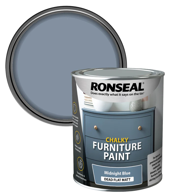 ronseal-chalky-furniture-paint-midnight-blue-750ml Kreidiniai dažai Ronseal Midnight Blue